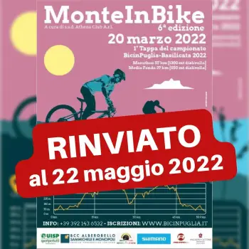 Monte In Bike, evento rinviato al 22 maggio
